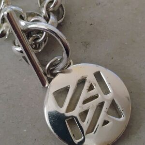 Anne Klein 18"  Eolo  Chain Necklace with T-Bar Clasp Initials